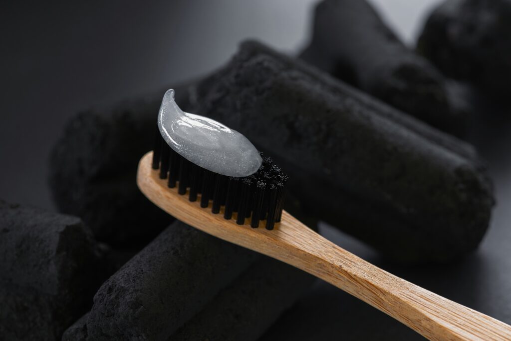 bamboo charcoal toothbrush with toothpaste