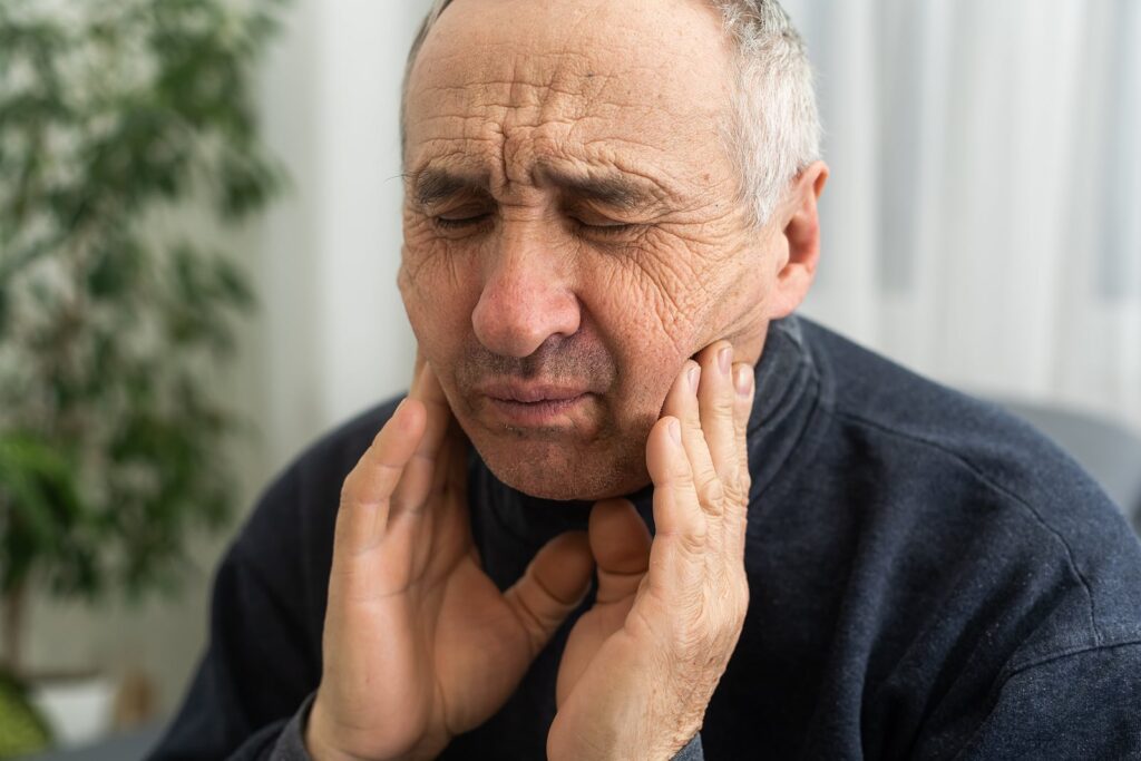 bigstock Old Man With Toothache Elderl 471277827